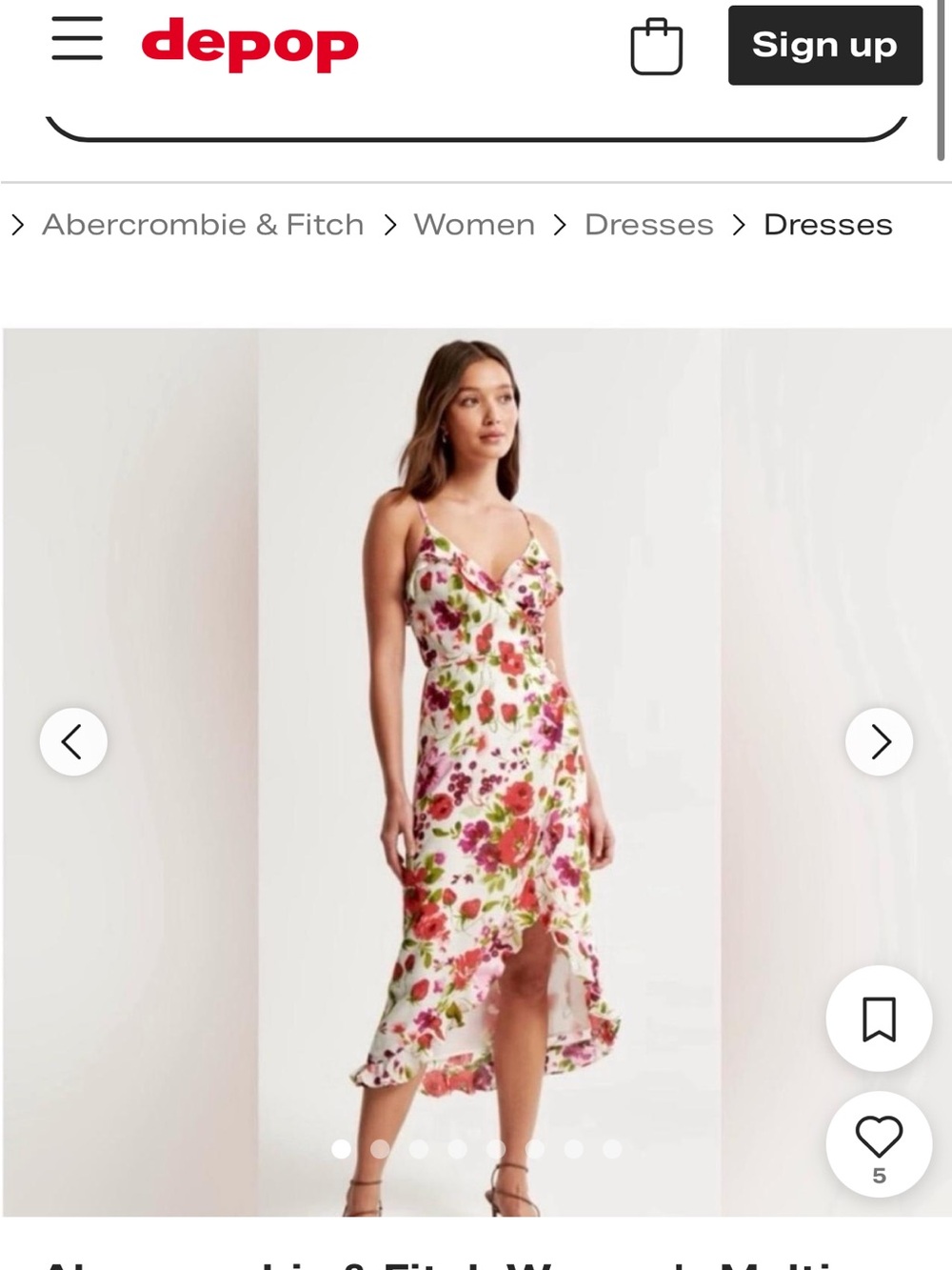 Abercrombie & Fitch White Floral wrap dress